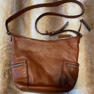 Chestnut Leather Emery Fossil Crossbody